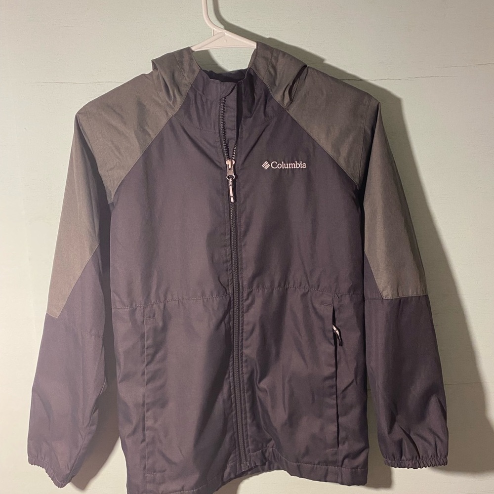 Columbia Kids' Black and Gray Raincoat SZ. M 10/12